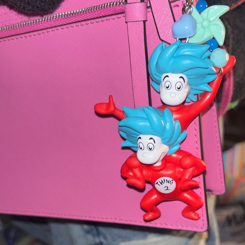 Dr. Seuss Thing 1 & Thing 2 Keychain Purse Charm Accessory gift - Picture 3 of 8